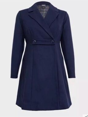 Torrid Outlander 2X Navy Blue Swing Coat